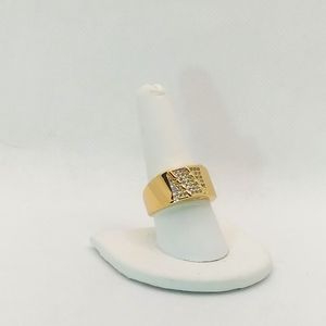 18kt gold filled pinky ring with Austrian crystal